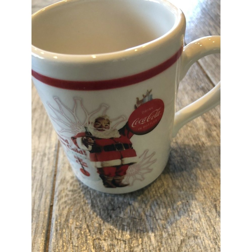 Coca-Cola Coke Santa Coffee Mug Tea Cup Hand Painted Pacific Christmas‎ 10 oz